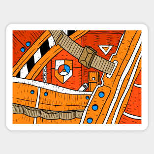 a orange coast guard and rescue pattern. Sticker